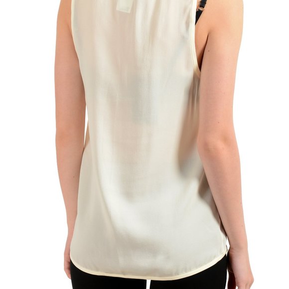 Dsquared2 Women's Ivory 100% Silk Blouse Tank Top US XS IT 38 - Picture 6 of 6